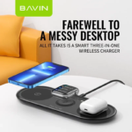 شارژر وایرلس باوین 15 وات Bavin PC817 3 in 1 wireless charger - Image 4